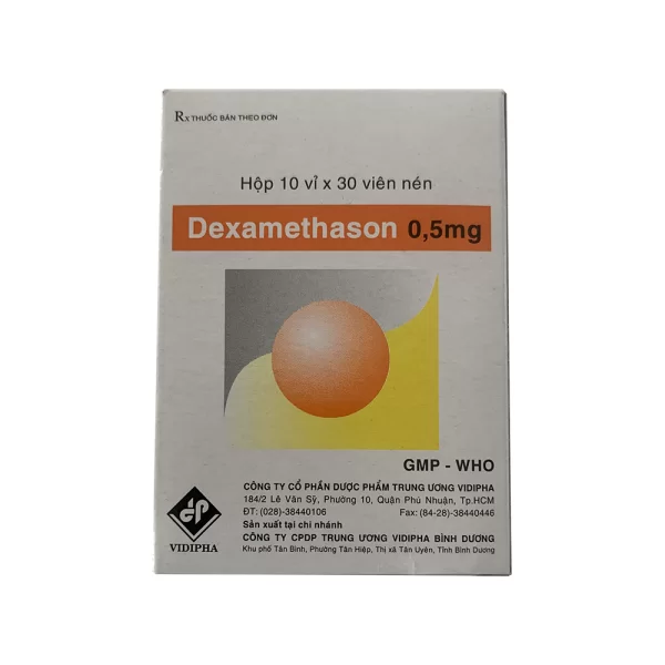Dexamethasone 0.5mg Vidipha (10 blisters x 30 tablets/box)